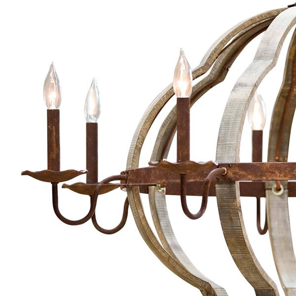 Wooden Quatrefoil Chandelier
